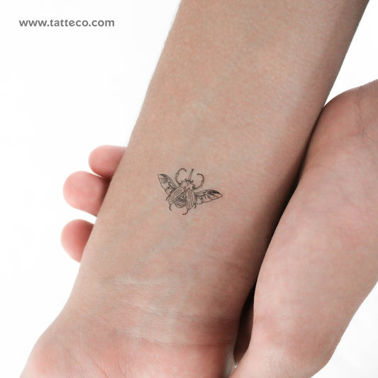 Tatuaje temporal de escarabajo Hércules volador - Juego de 3