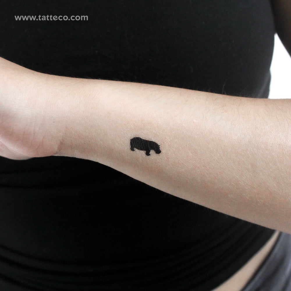 Hippopotamus Temporary Tattoo - Set of 3