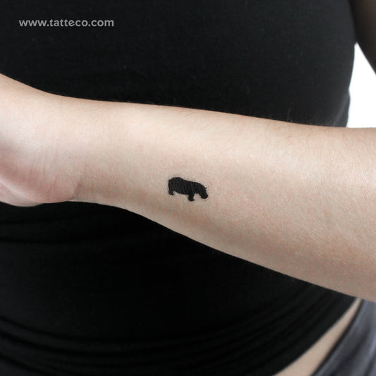 Hippopotamus Temporary Tattoo - Set of 3