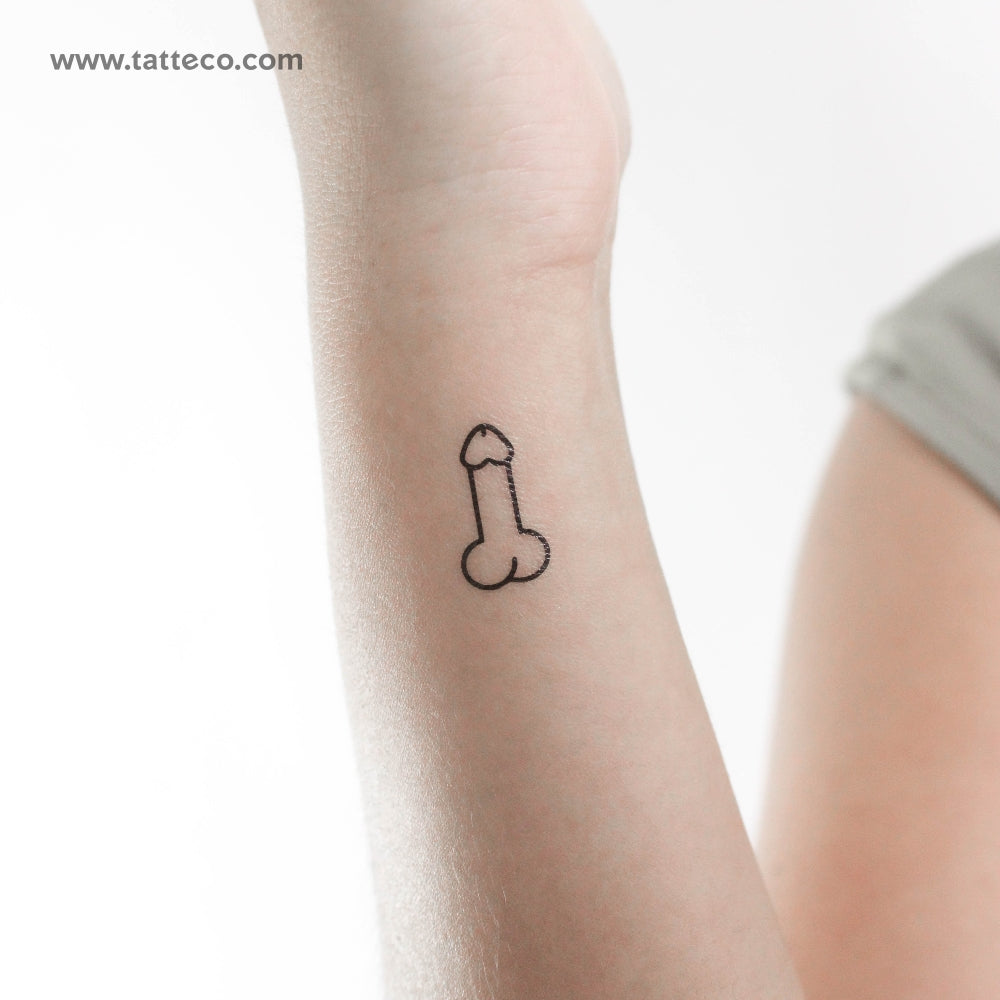 Tatuaje temporal de pene pequeño - Juego de 3