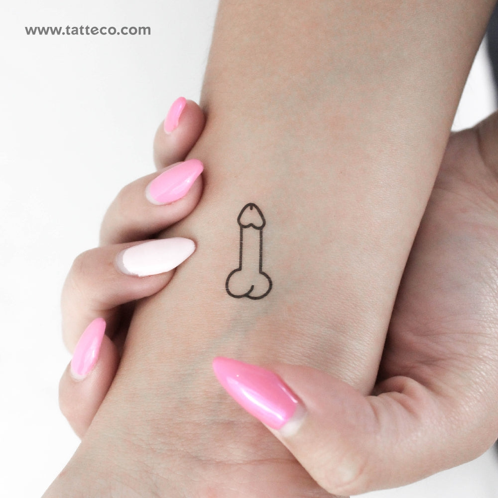 Tatuaje temporal de pene pequeño - Juego de 3