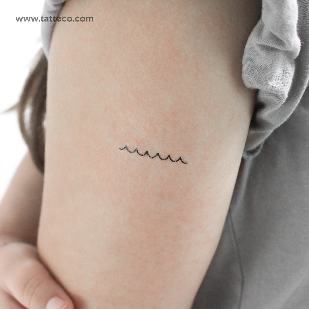 Minimalist Waves Temporary Tattoo - Set of 3