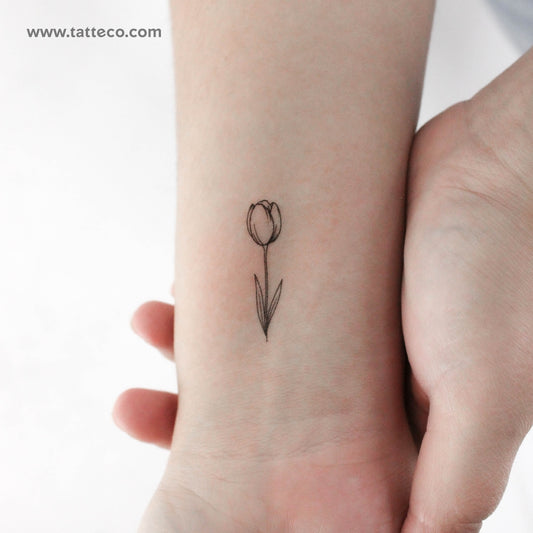 Tatuaje temporal de tulipán - Juego de 3