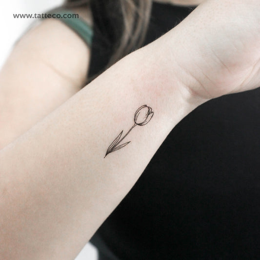 Tatuaje temporal de tulipán - Juego de 3