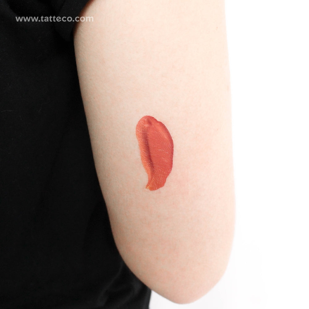 Orange Brush Stroke Temporary Tattoo - Set of 3