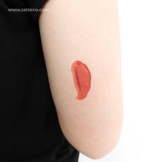 Orange Brush Stroke Temporary Tattoo - Set of 3