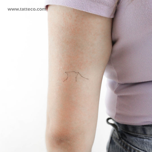 Tatuaje temporal pequeño de la constelación de Acuario (juego de 3)