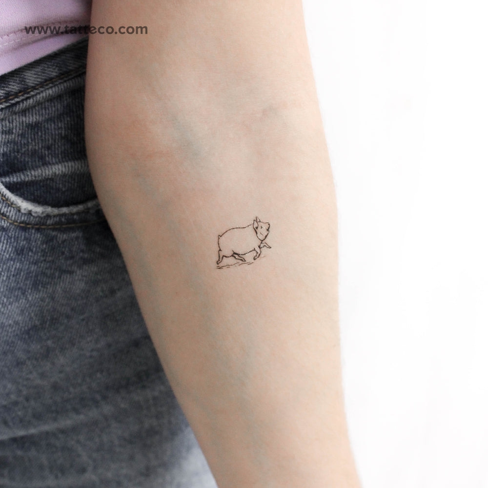 Pig Temporary Tattoo - Set of 3