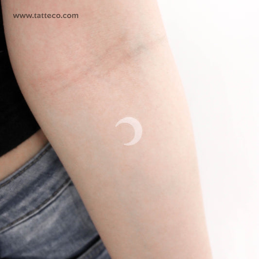 Tatuaje temporal de luna creciente blanca (juego de 3)
