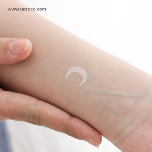 Tatuaje temporal de luna creciente blanca (juego de 3)