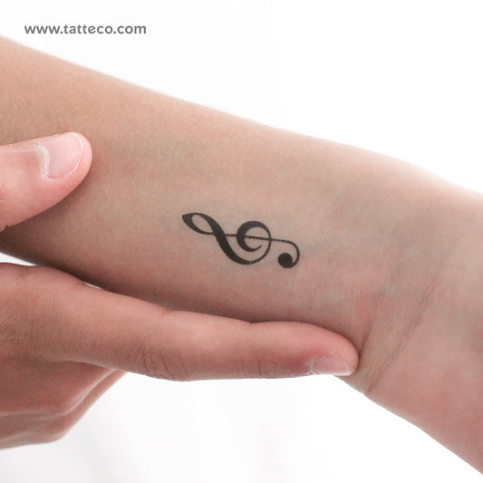 Treble Clef Temporary Tattoo - Set of 3