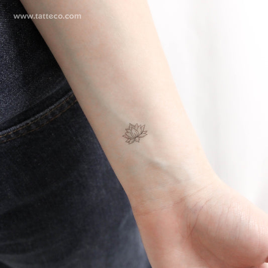 Little Sacred Lotus Temporary Tattoo - Set of 3