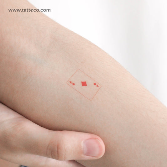 Ace Of Diamonds Card Temporary Tattoo - Set of 3