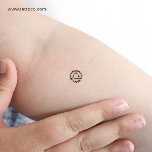 Small Vishuddha Chakra Temporary Tattoo - Set of 3