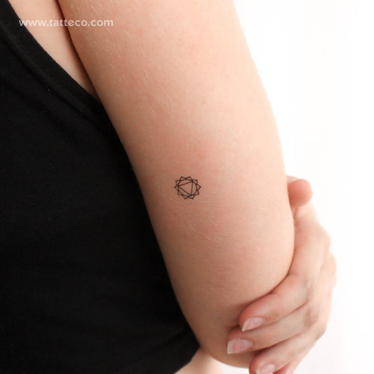 Small Manipura Chakra Temporary Tattoo - Set of 3
