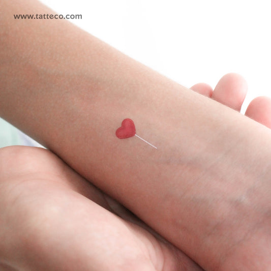 Heart Lollipop Temporary Tattoo - Set of 3