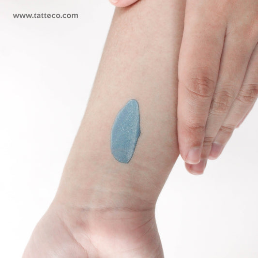 Turquoise Brush Stroke Temporary Tattoo - Set of 3