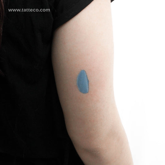 Turquoise Brush Stroke Temporary Tattoo - Set of 3