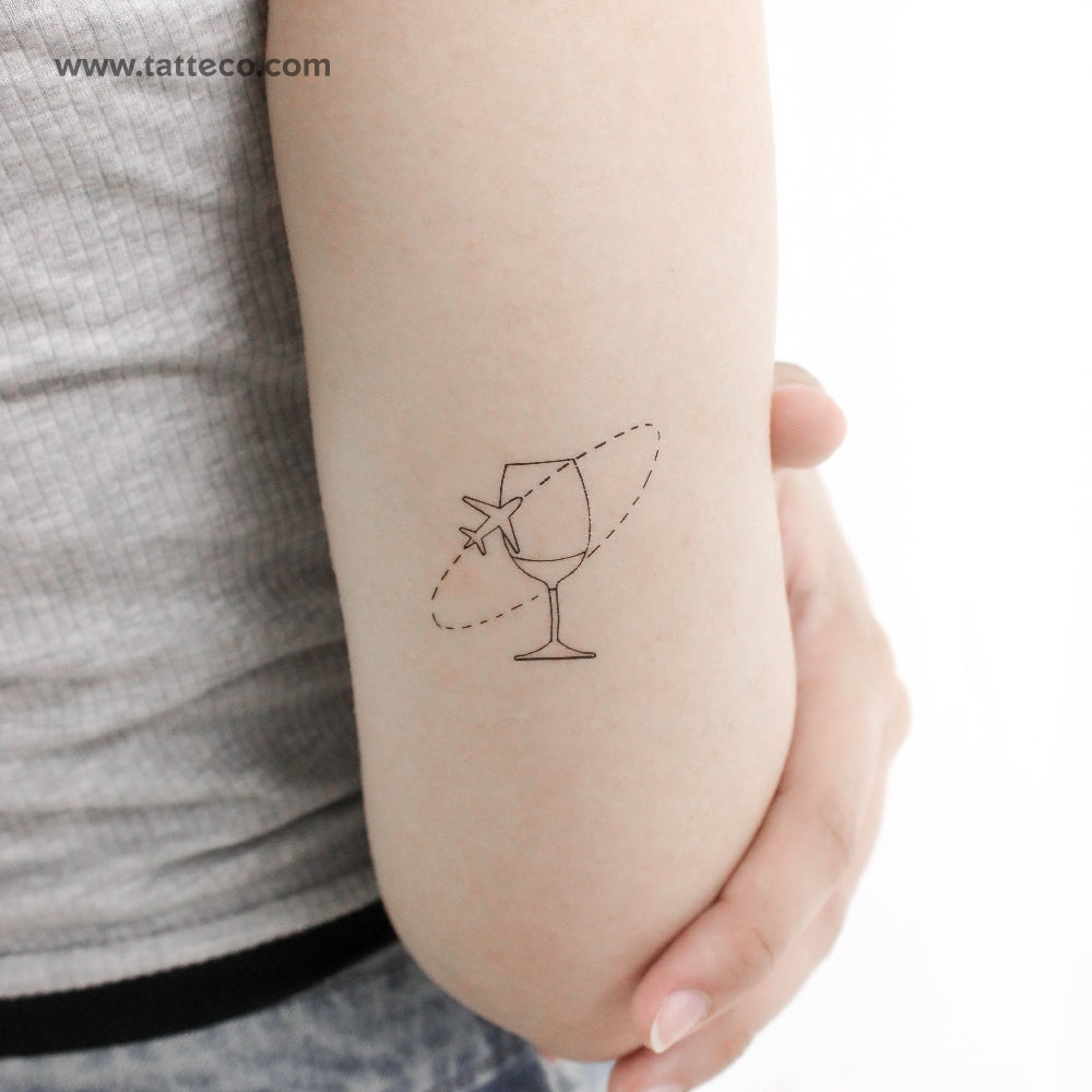 Wine Traveller Temporary Tattoo by Cagri Durmaz - Set of 3