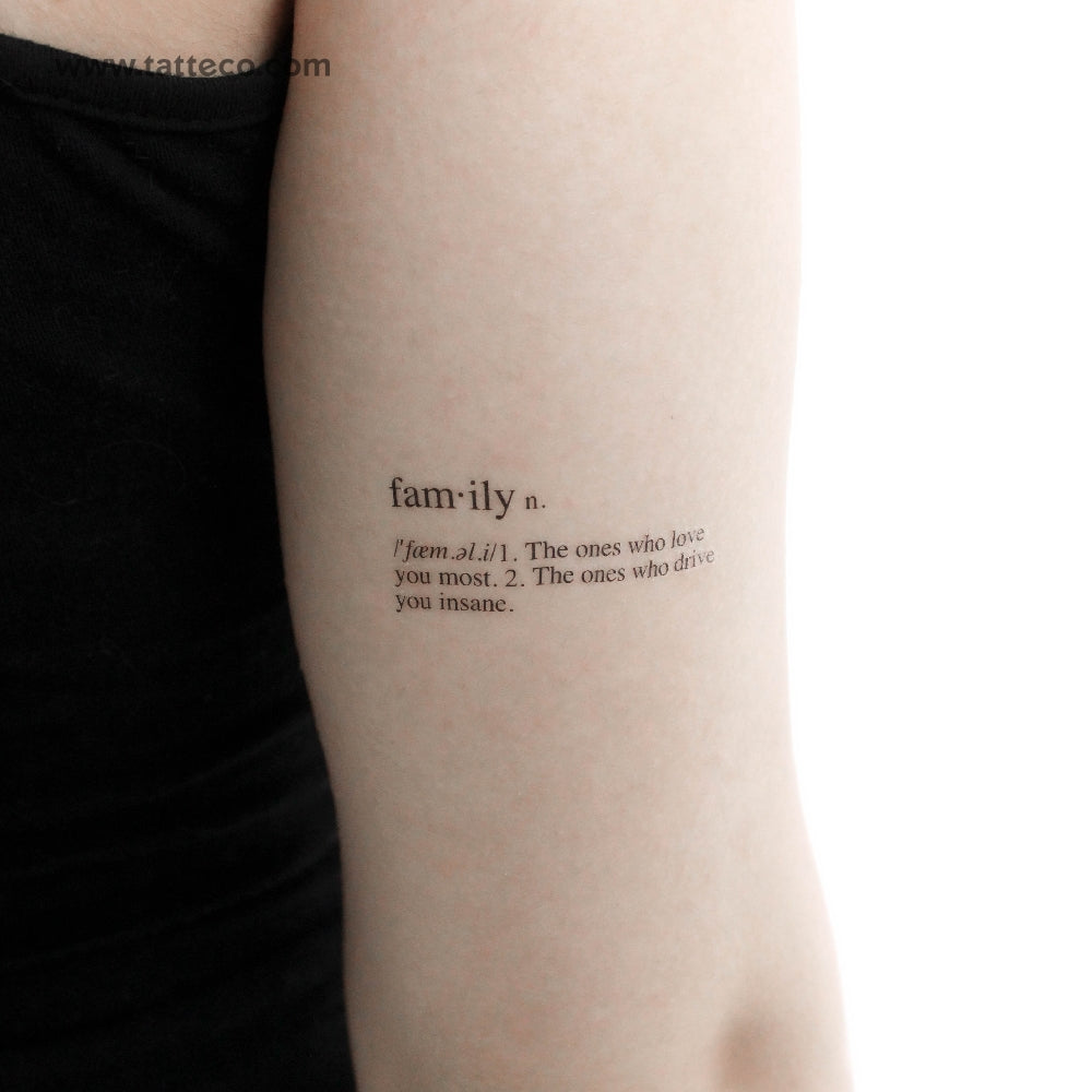 Tatuaje temporal con el significado de la familia - Juego de 3