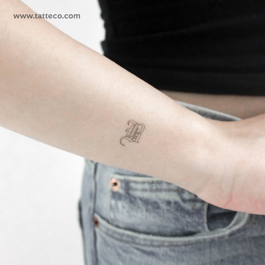 Old English B Letter Temporary Tattoo - Set of 3