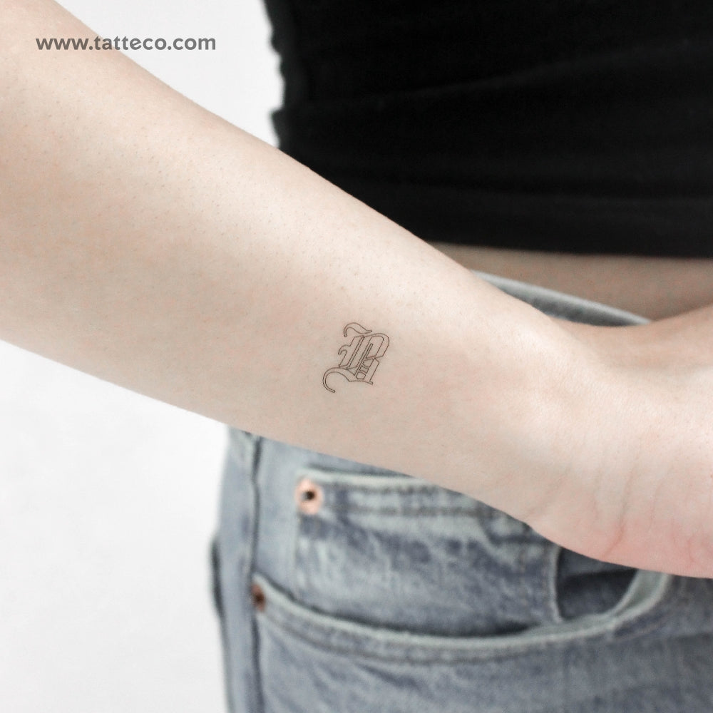 Beautiful B Tattoos in Old English Style