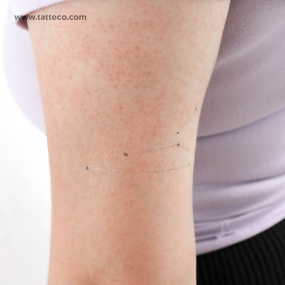Minimalist Leo Constellation Temporary Tattoo by Puntuak - Set of 3