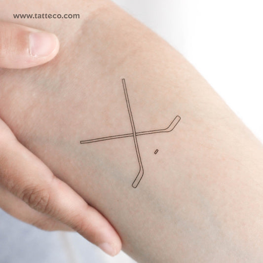 Tatuaje temporal de palos de hockey (juego de 3)