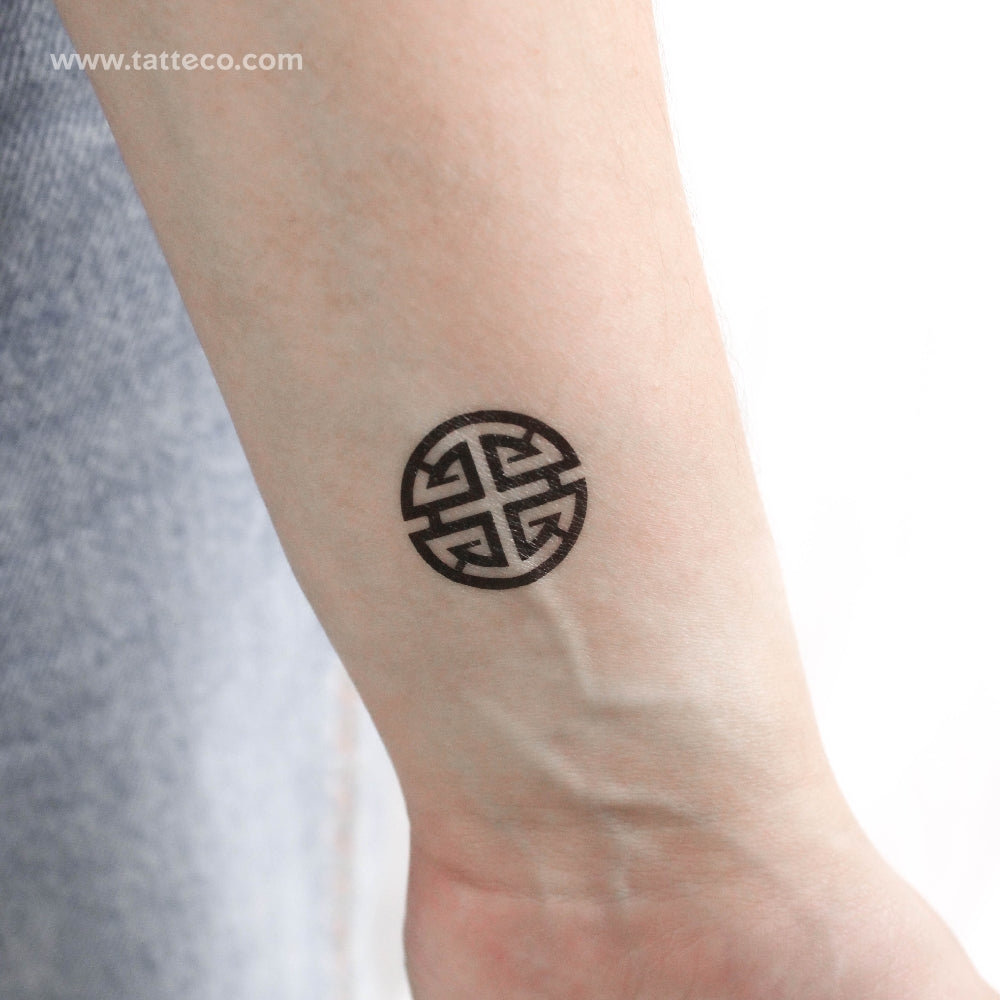 Tatuaje temporal del símbolo Fu - Juego de 3