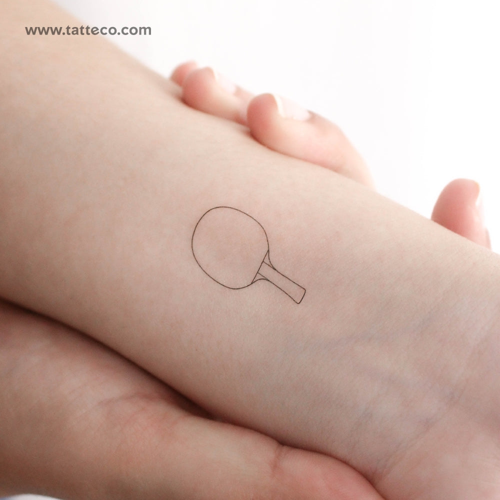 Ping Pong Paddle Temporary Tattoo - Set of 3