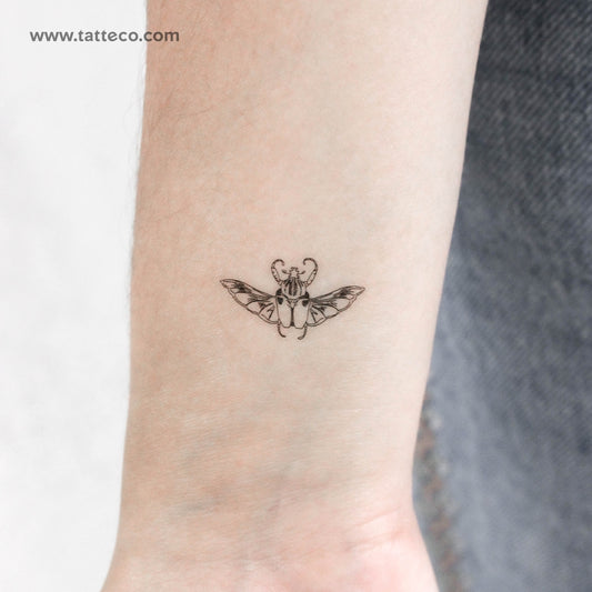 Flying Beetle Temporary Tattoo - Set of 3