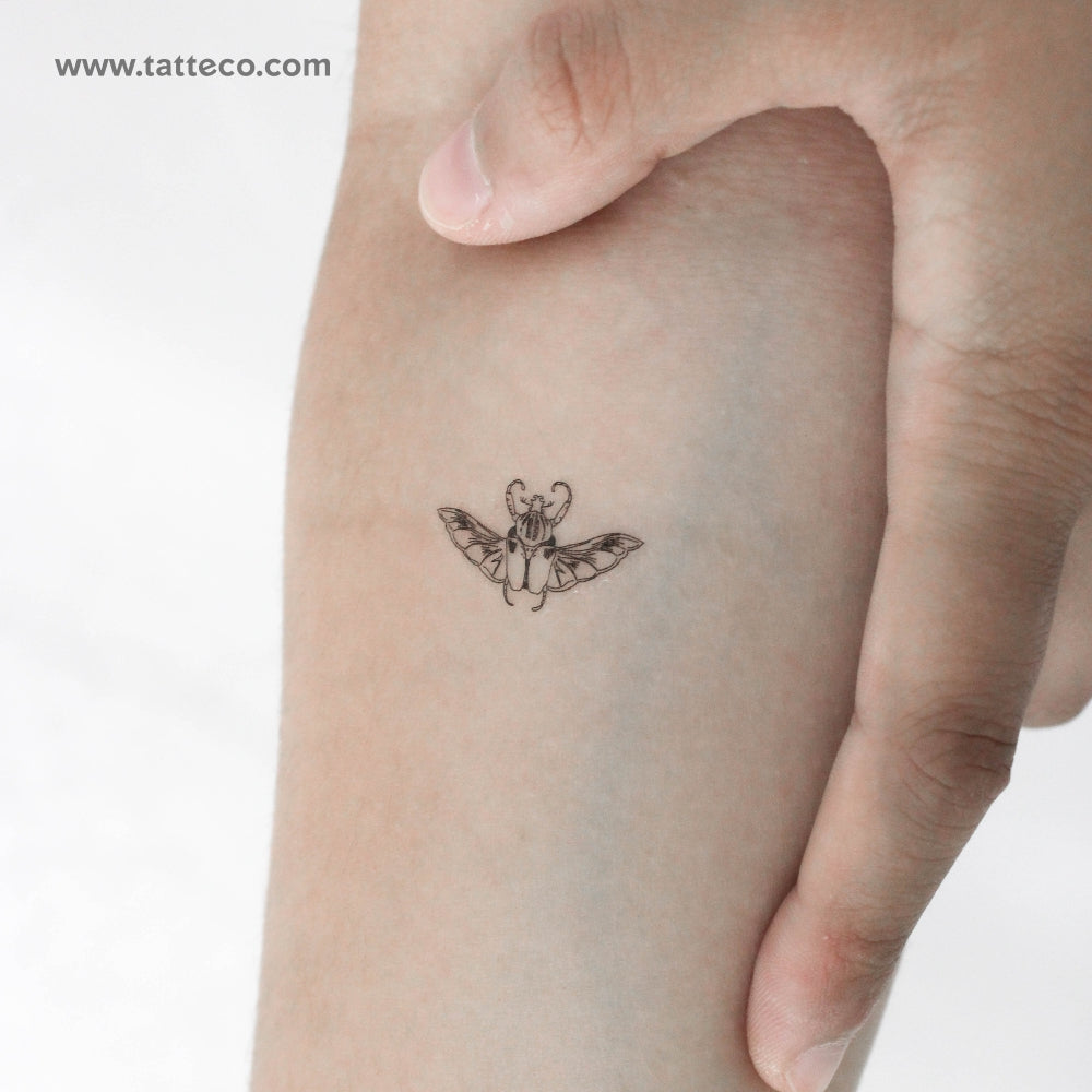 Flying Beetle Temporary Tattoo - Set of 3