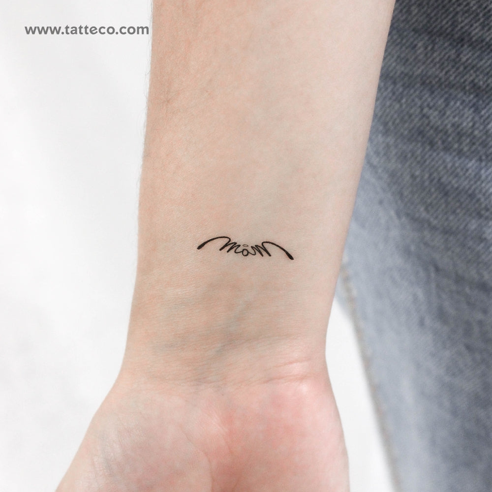 Mom Is An Angel Symbol Temporary Tattoo - Set of 3