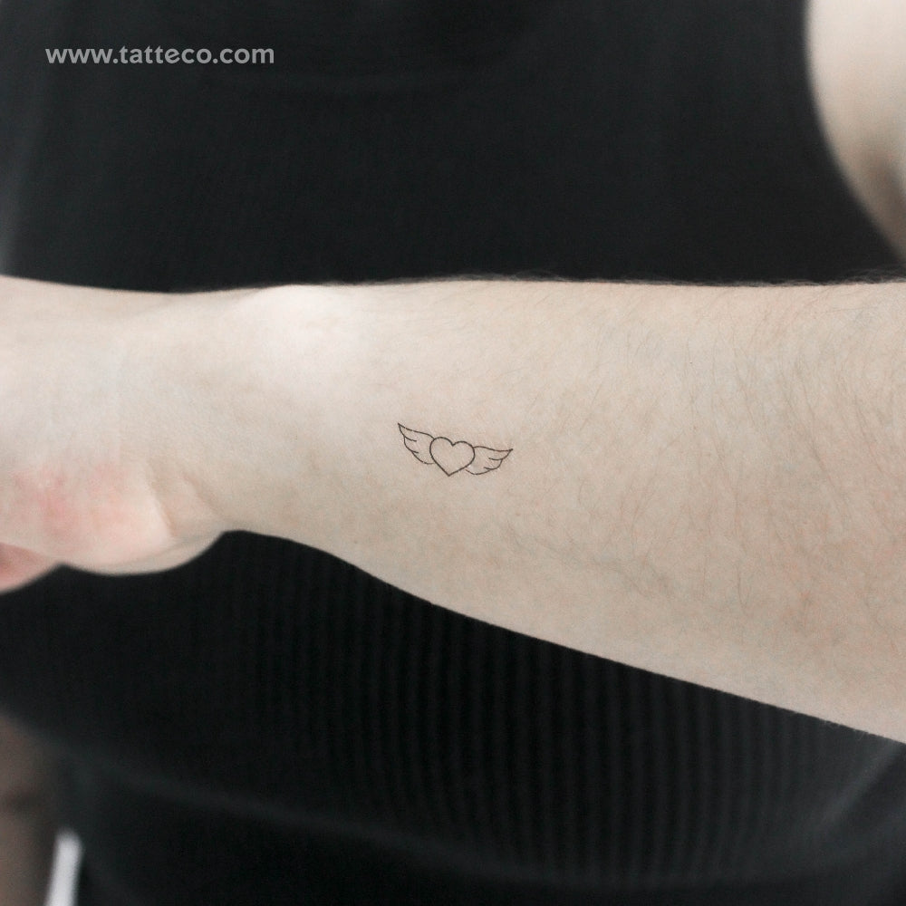 Winged Heart Temporary Tattoo - Set of 3