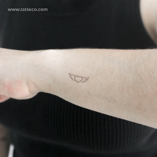 Winged Heart Temporary Tattoo - Set of 3