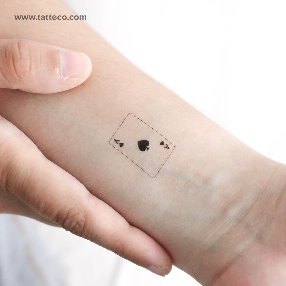 Ace Of Spades Card Temporary Tattoo - Set of 3