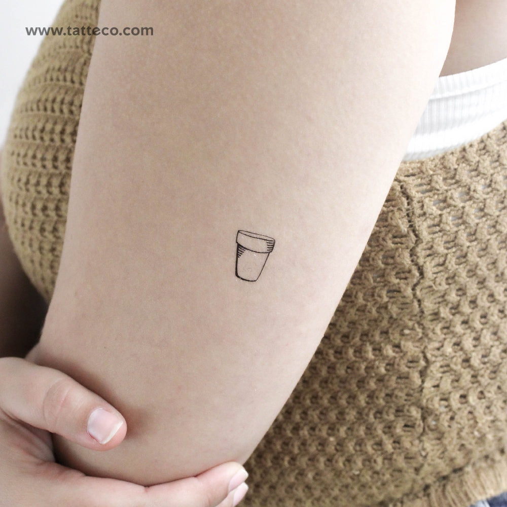 Flower Pot Temporary Tattoo - Set of 3