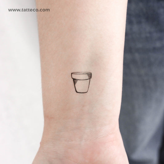 Flower Pot Temporary Tattoo - Set of 3