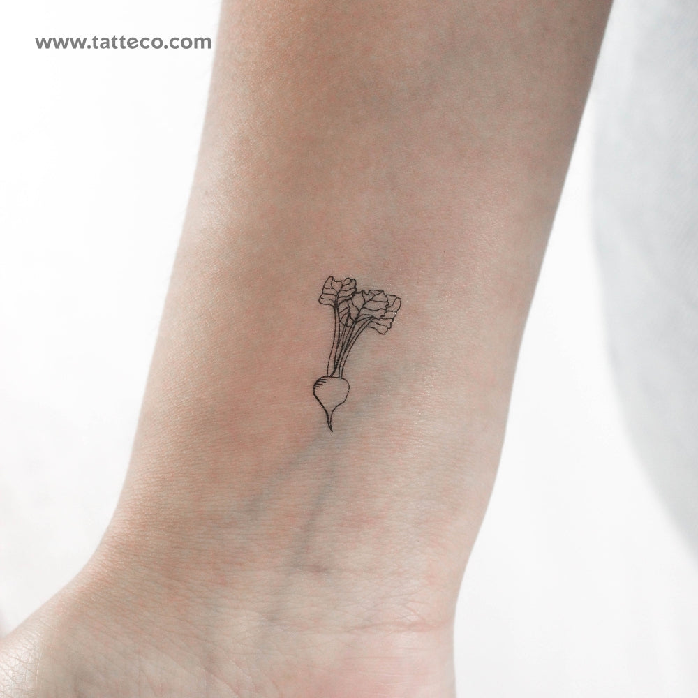 Radish Temporary Tattoo - Set of 3