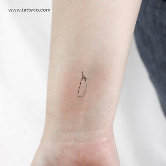 Eggplant Temporary Tattoo - Set of 3