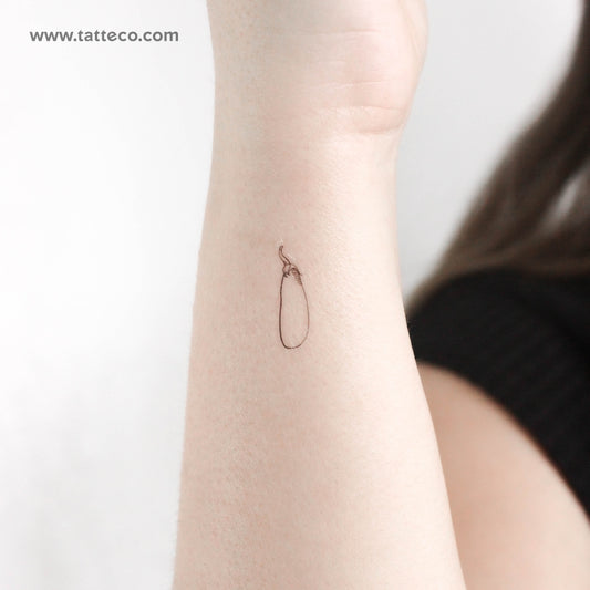 Eggplant Temporary Tattoo - Set of 3