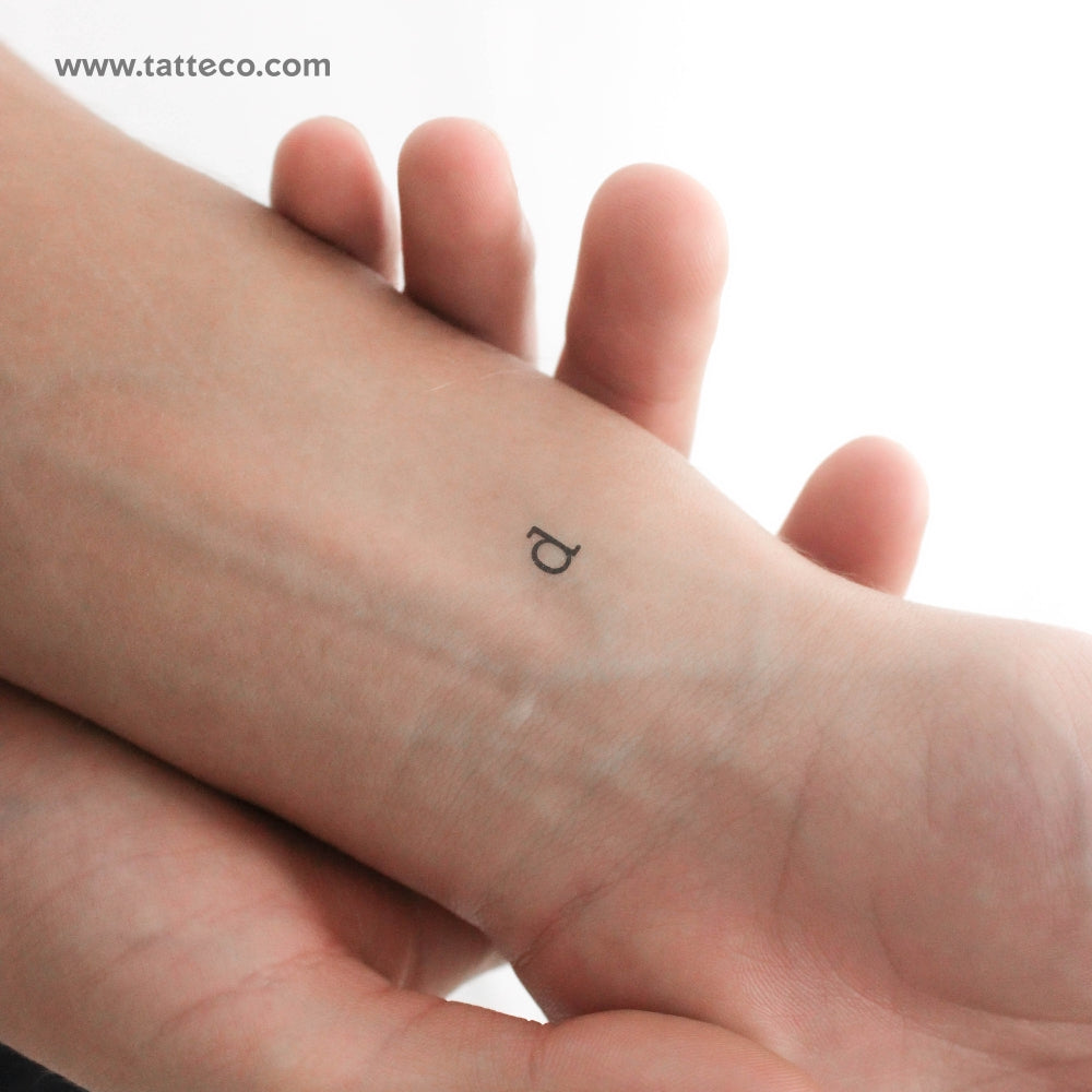 D Lowercase Typewriter Letter Temporary Tattoo - Set of 3