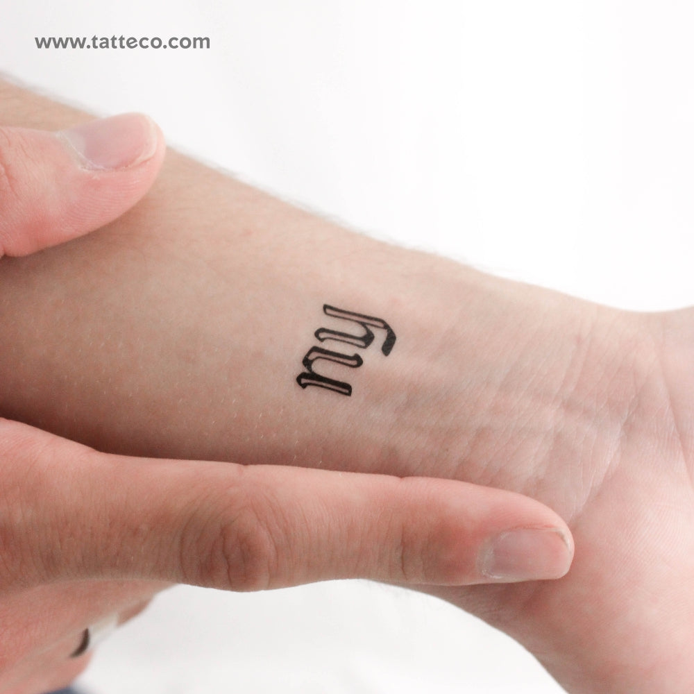 Medieval Font NY Temporary Tattoo - Set of 3
