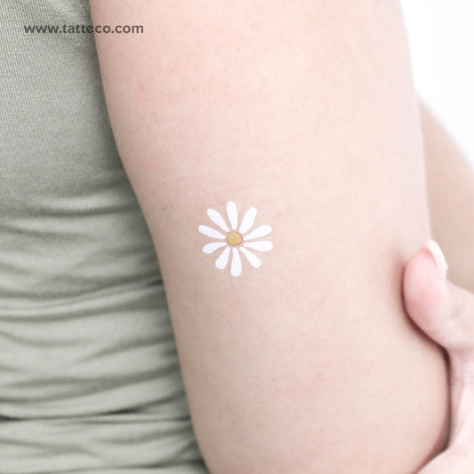 White Daisy Temporary Tattoo - Set of 3