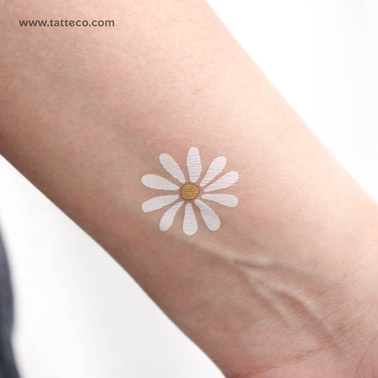 White Daisy Temporary Tattoo - Set of 3