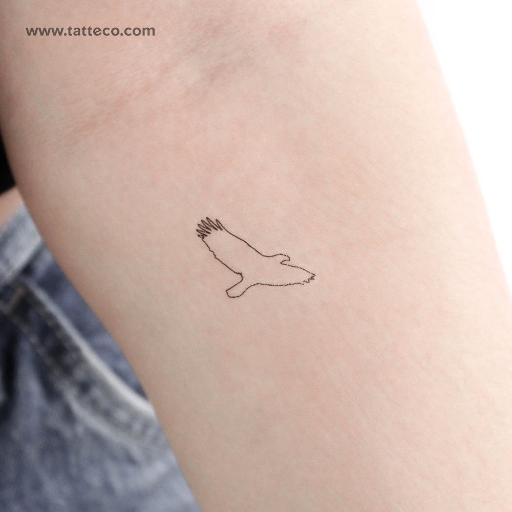 Eagle Outline Temporary Tattoo - Set of 3