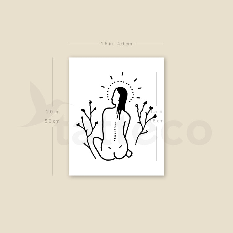 Tatuaje temporal "Mujer de espaldas" de Tukoi - Juego de 3