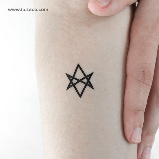 Tatuaje temporal de hexagrama unicursal (juego de 3)