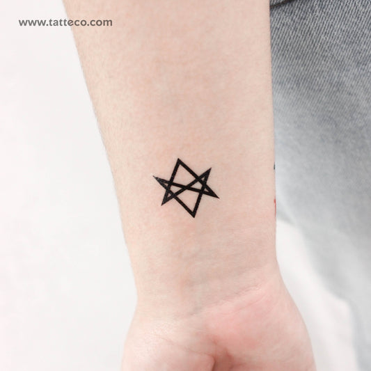 Tatuaje temporal de hexagrama unicursal (juego de 3)