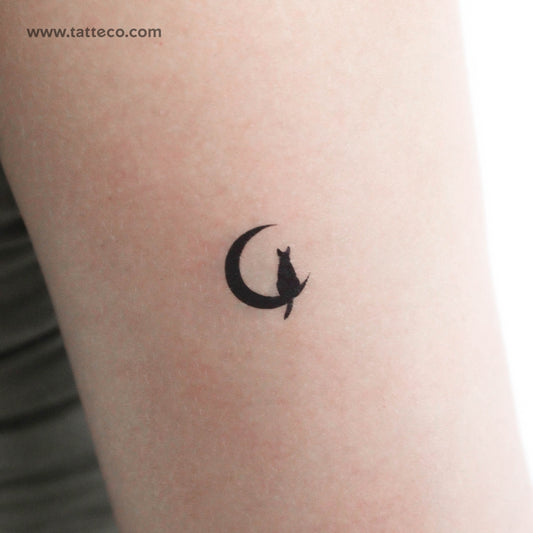 Dog In The Moon Temporary Tattoo - Set of 3
